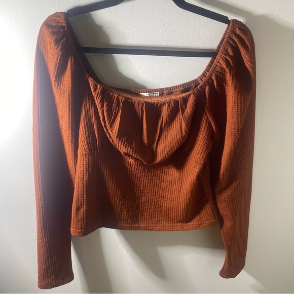 Love M Tops - Love M, Large, Rust Color shirt, Long sleeve, Crop Top